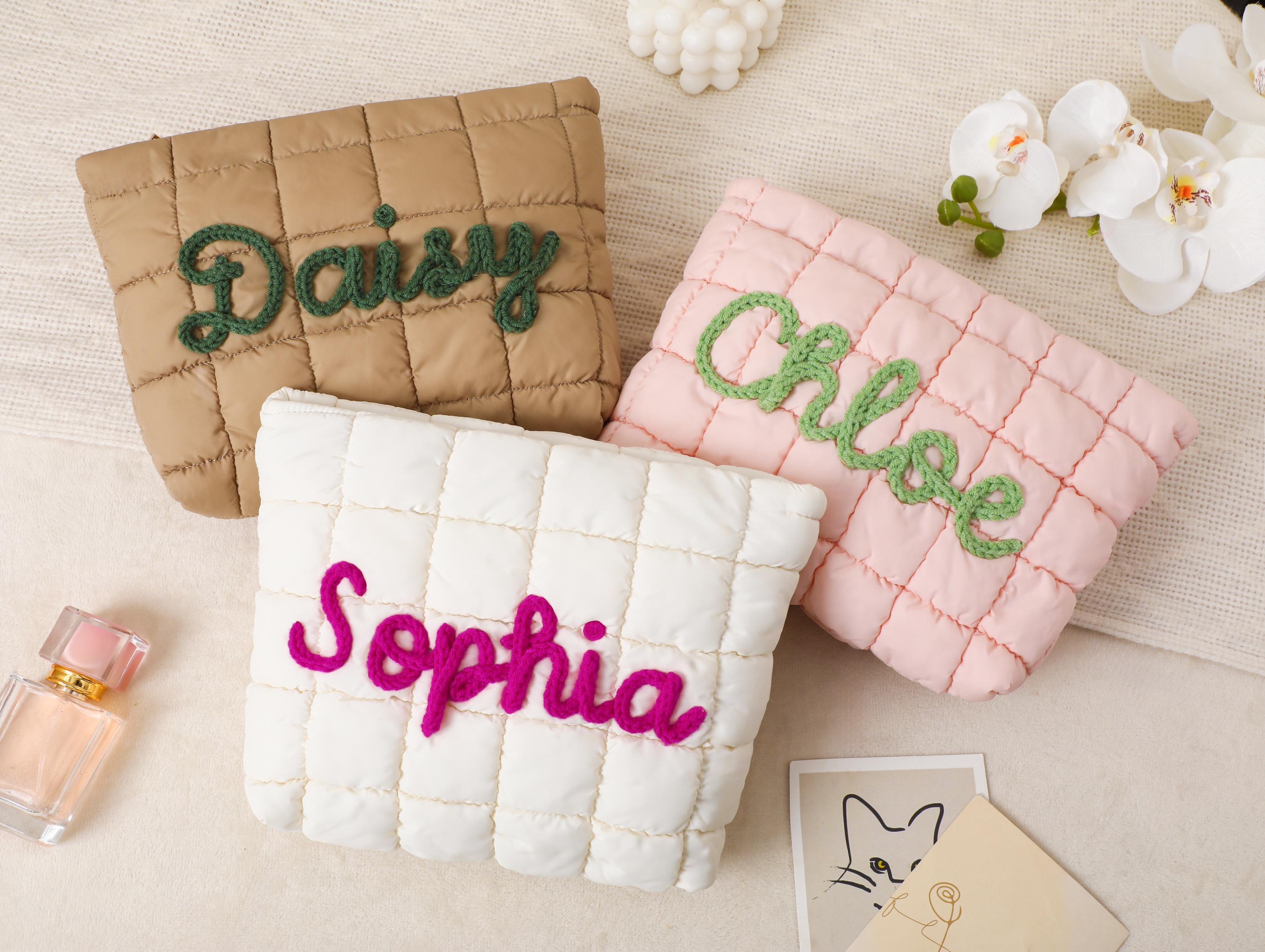 Personalized Quilted Nylon Makeup Bag
