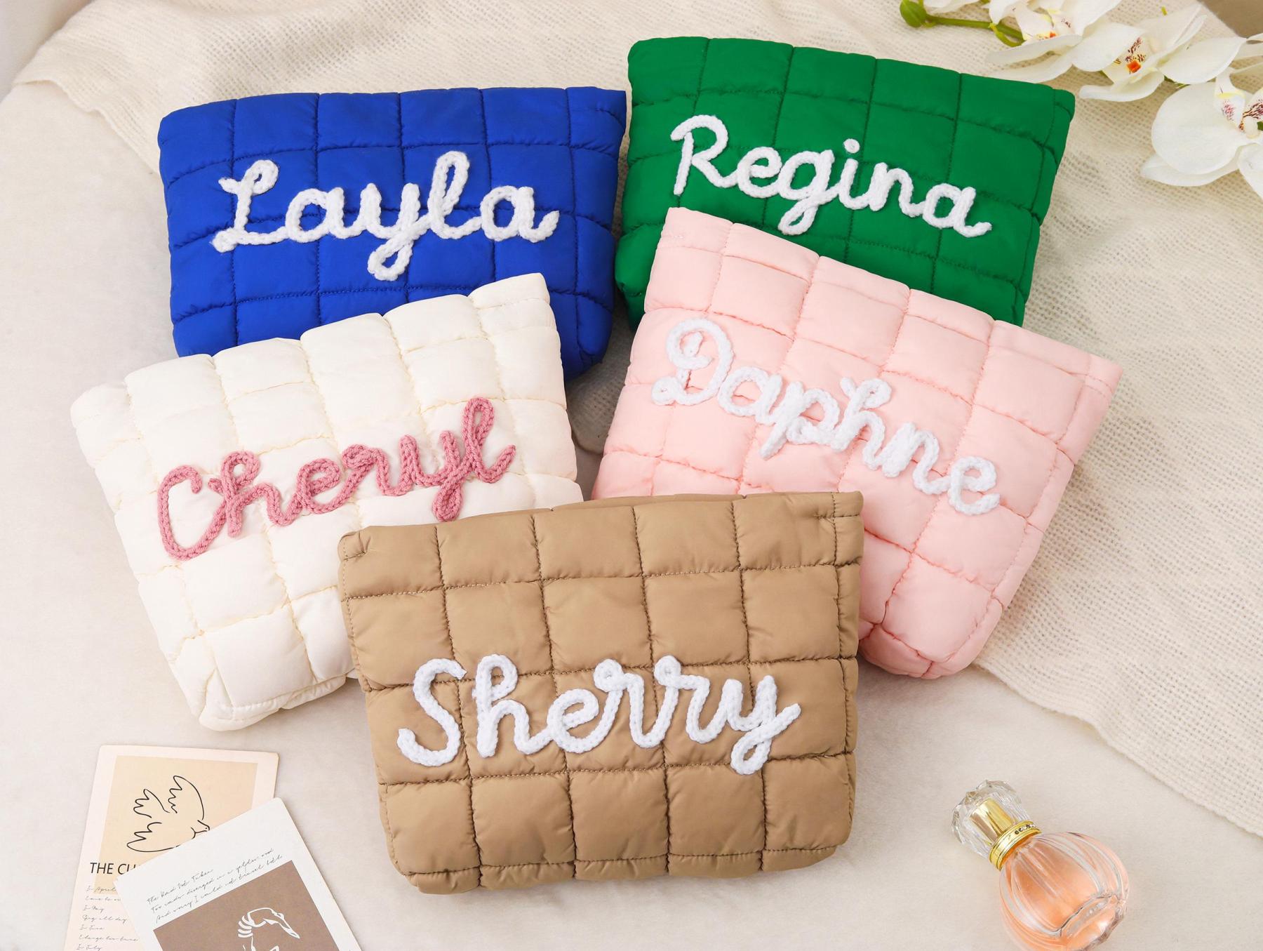 Personalized Quilted Nylon Makeup Bag