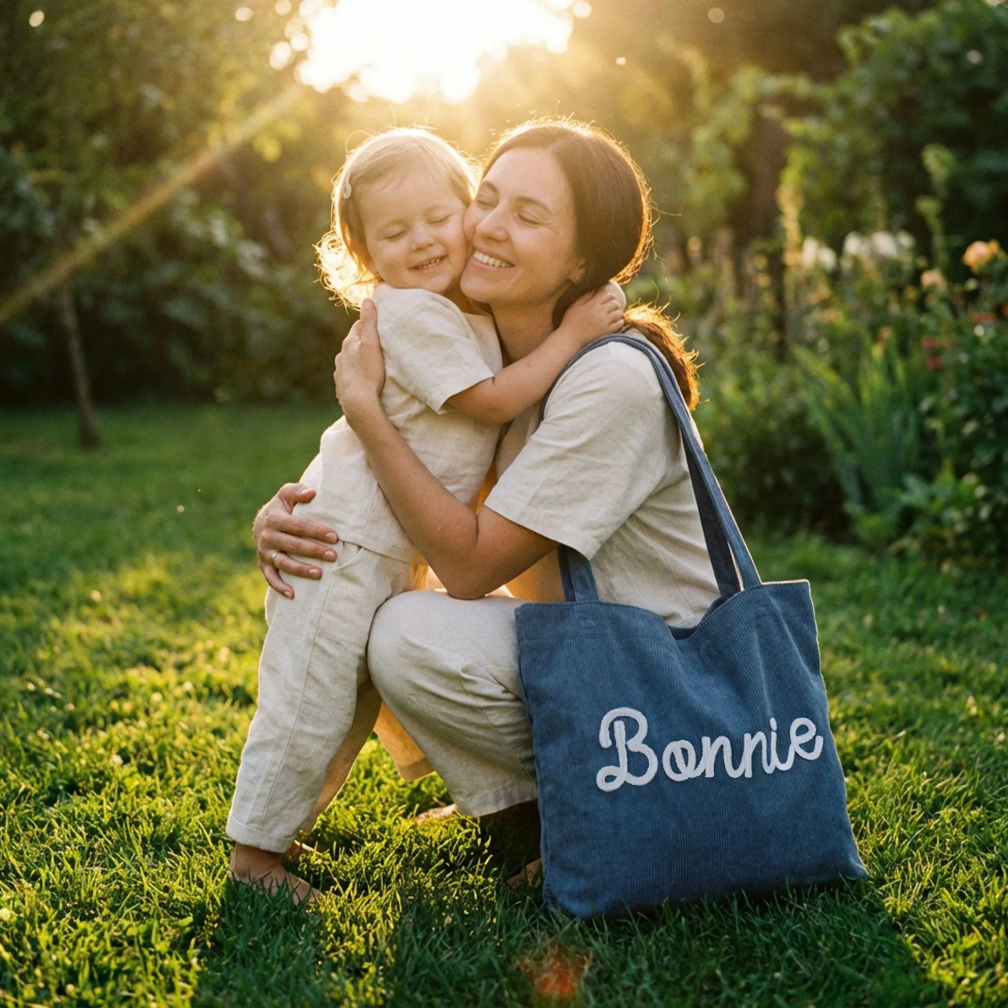 Custom Corduroy Tote Bag with Zipper