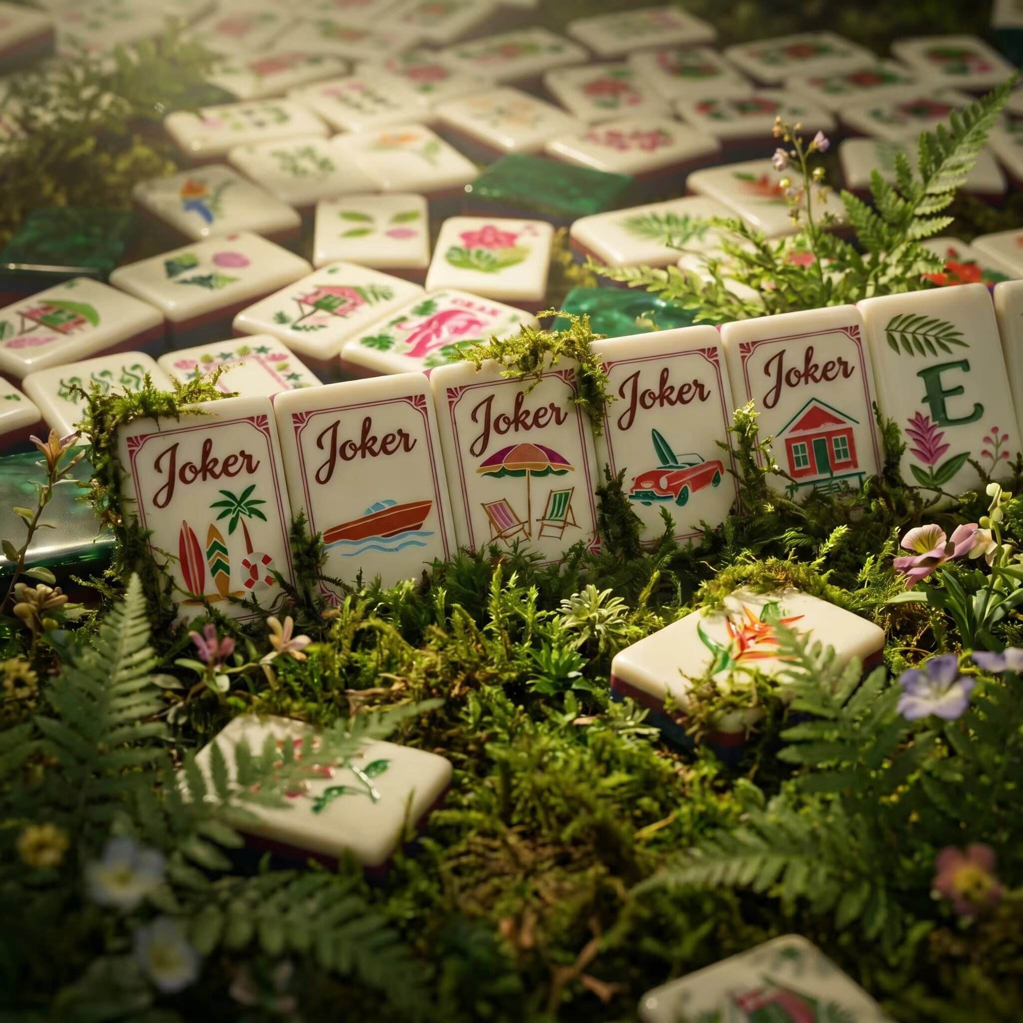 Tropical Cabana Mahjong Tiles