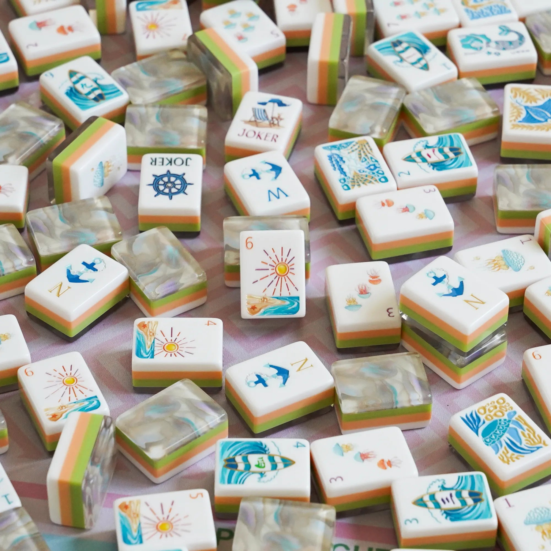 Coastal Sand Pearl Mahjong Tiles