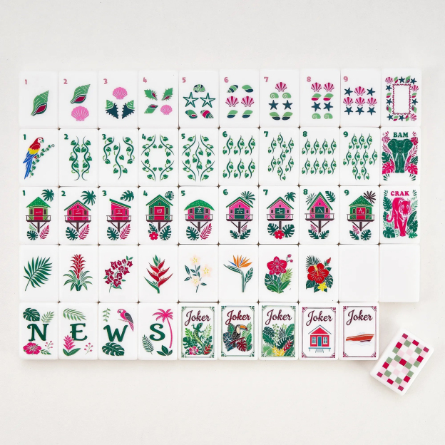 Rainforest Cabana Mahjong Tiles