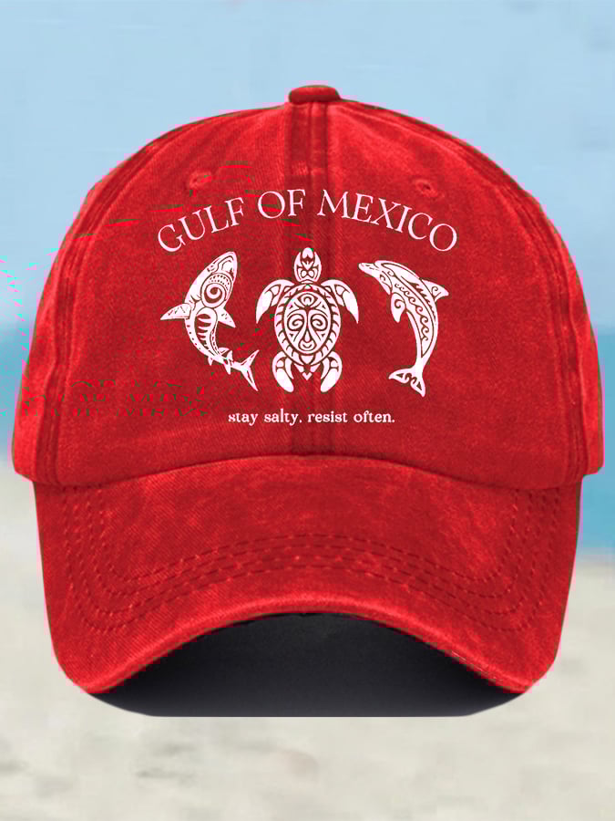 Retro Gulf Of Mexico Stay Salty Resist Often Printed Baseball Cap