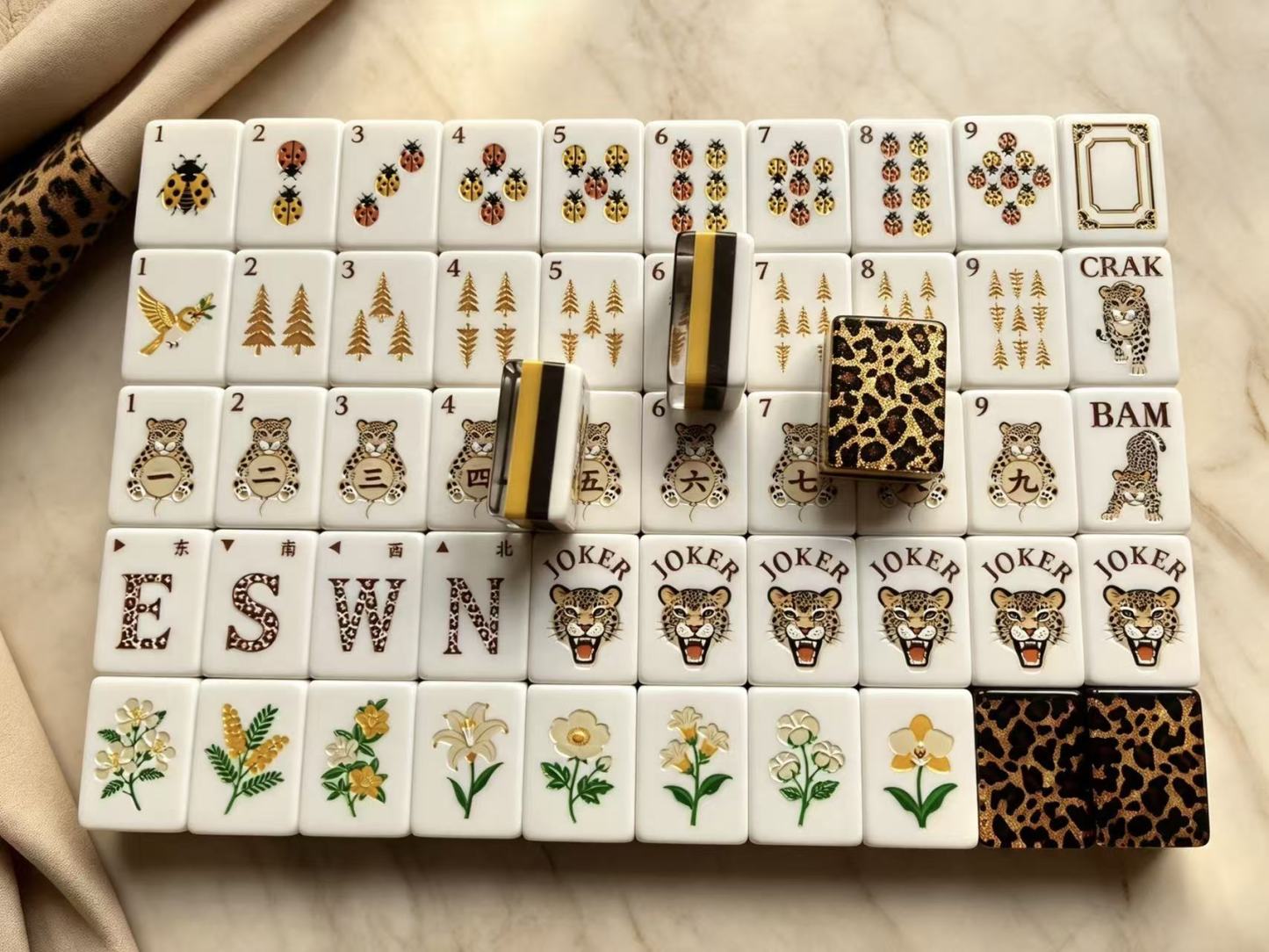 Leopard Luxe Mahjong Tiles