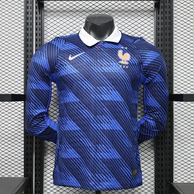 2026 Long Sleeve Player Version France National Team Home Soccer Jersey