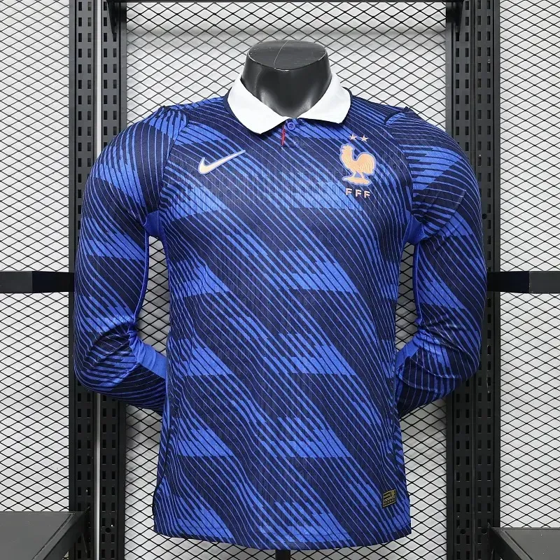 2026 Long Sleeve Player Version France National Team Home Soccer Jersey