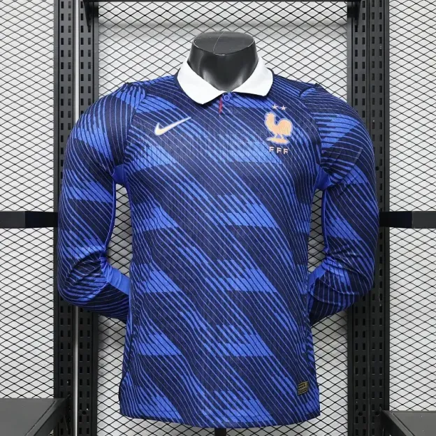 2026 Long Sleeve Player Version France National Team Home Soccer Jersey