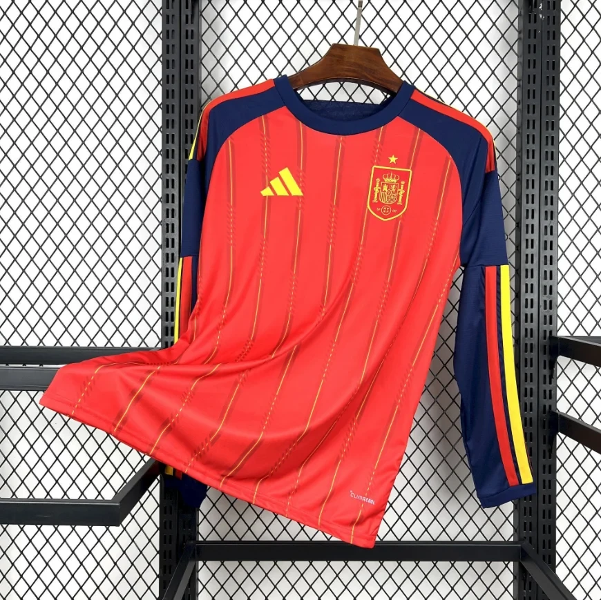 2026 Long Sleeves Spain National Team Home Soccer Jersey