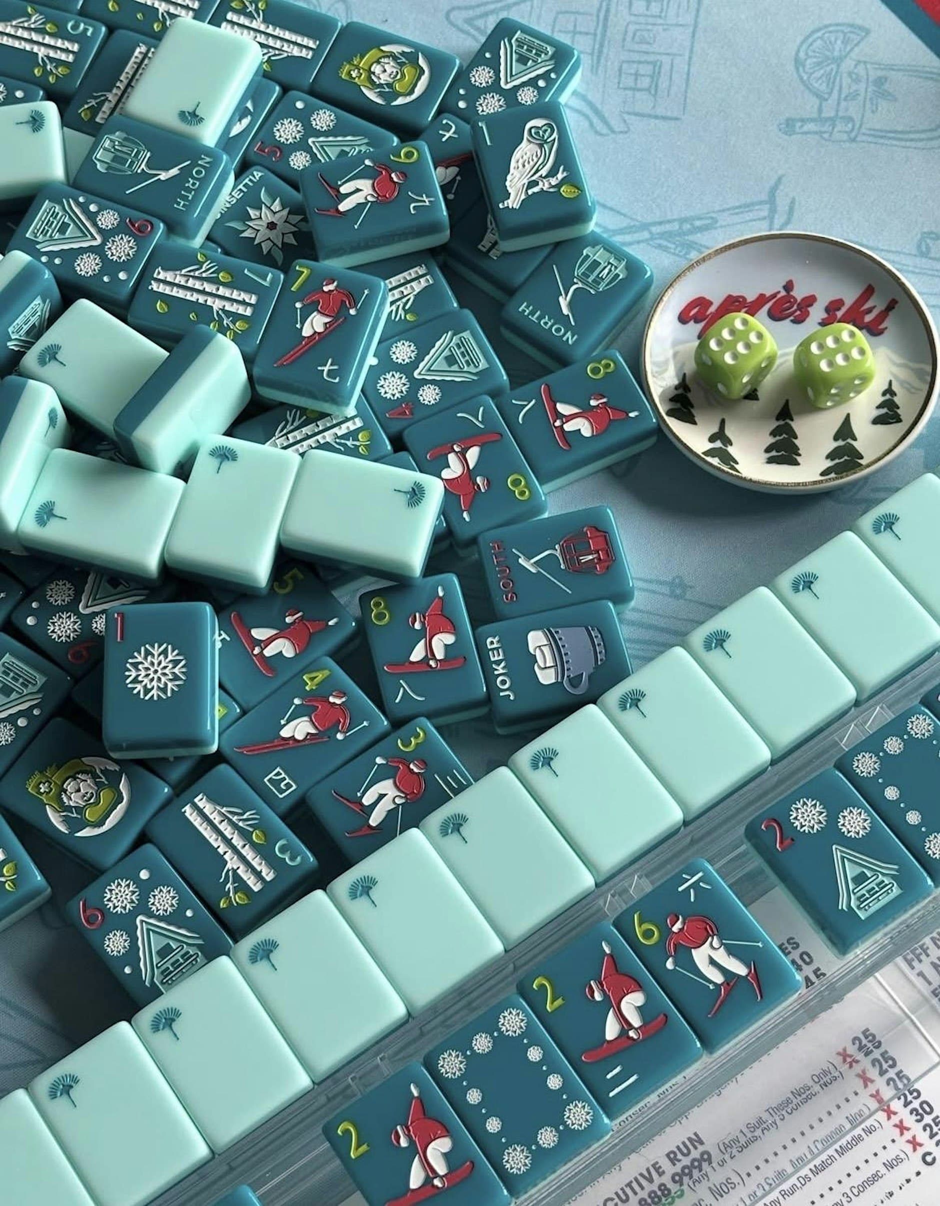 Alpine Ski Retreat Mahjong Tiles