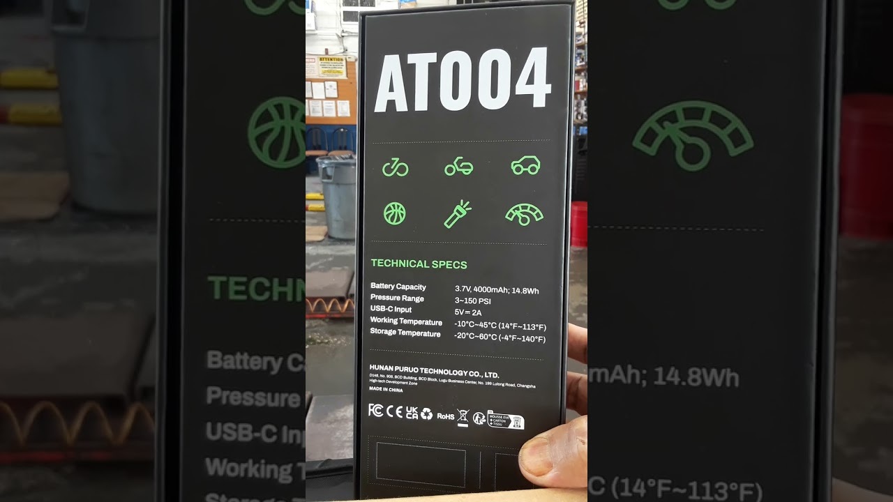 Tire Inflator Portable Air Compressor, AMPBANK AT004 Smart Air Pump for Car Tires, Auto Tire Inflator 150PSI with Pressure Gauge & LED Screen, 2X Faster Air Compressor for Car, Motorcycle, Bike, Ball