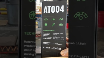 Tire Inflator Portable Air Compressor, AMPBANK AT004 Smart Air Pump for Car Tires, Auto Tire Inflator 150PSI with Pressure Gauge & LED Screen, 2X Faster Air Compressor for Car, Motorcycle, Bike, Ball