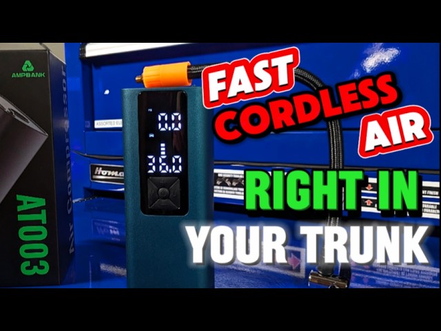 Tire Inflator Portable Air Compressor, AMPBANK AT003 Auto Air Pump for Car Tires, Tire Inflator 150PSI with 6000mAh Battery, Pressure Gauge & LED Screen, Air Compressor for Car, Motorcycle, Bike, Ball