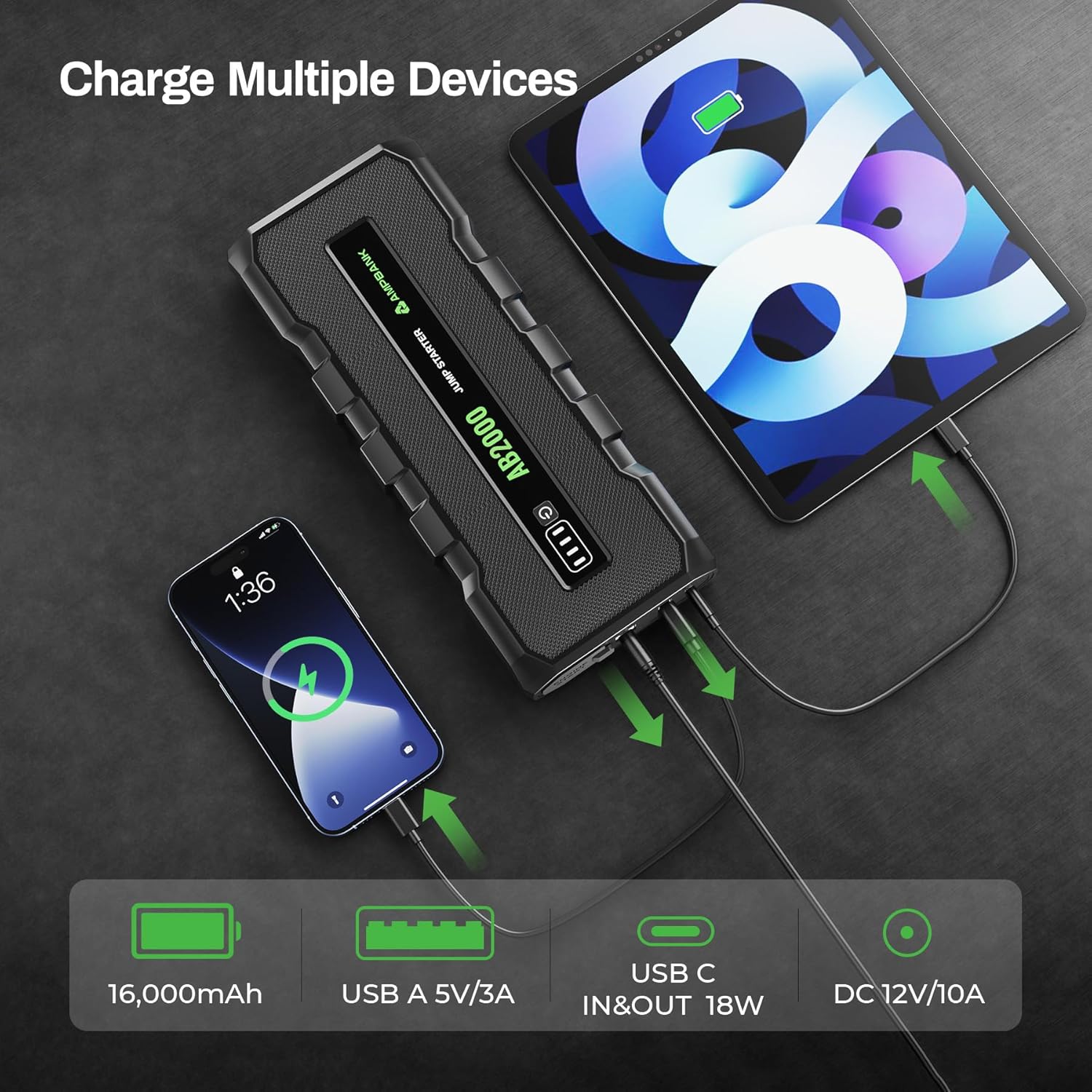 AMPBANK 2000A Battery Jumper Starter