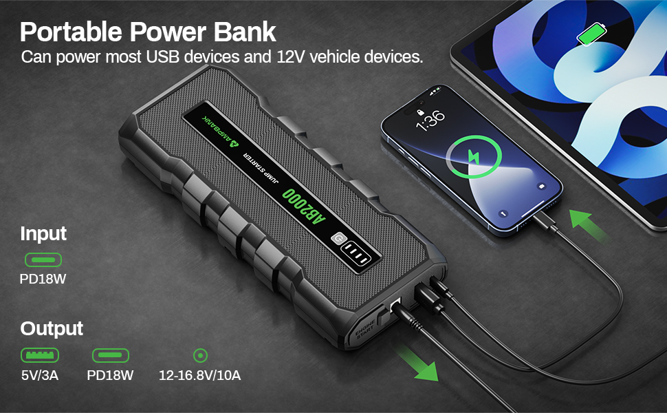 AMPBANK 2000A Battery Jumper Starter