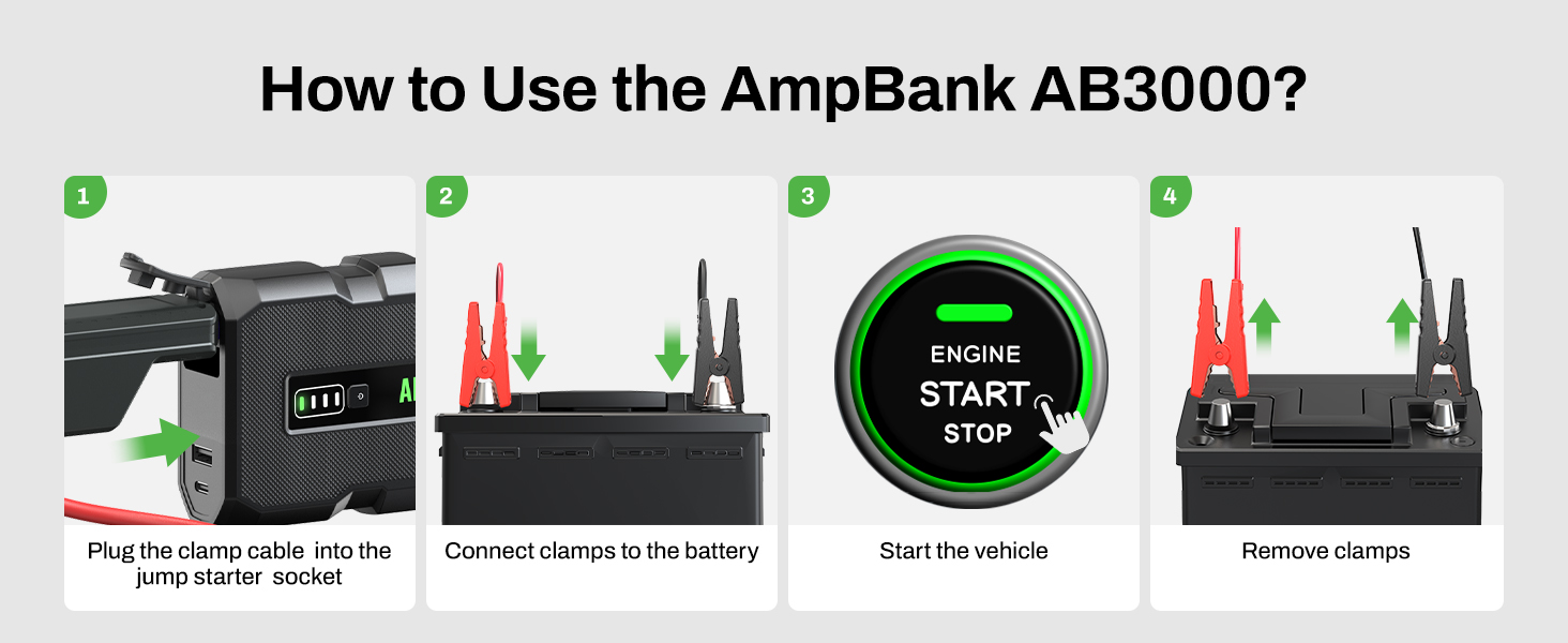 Battery Jump Starter 3000A AMPBANK