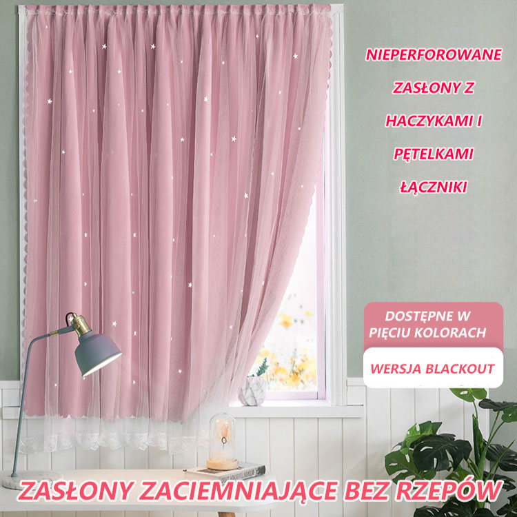 Zasłony zaciemniające bez rzepów