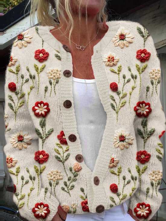 Ruth Vintage-Floral Buttoned Autumn Cardigan main image 0