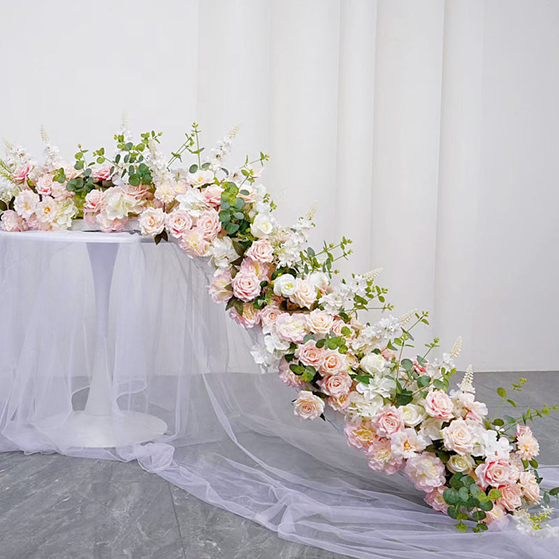 Pink And Green Faux Floral Wedding Table Flowers Wedding Decor