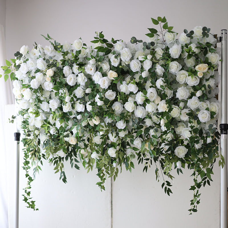 3D White Faux Hanging Flower Arch Flower Arrangement Wedding Decor