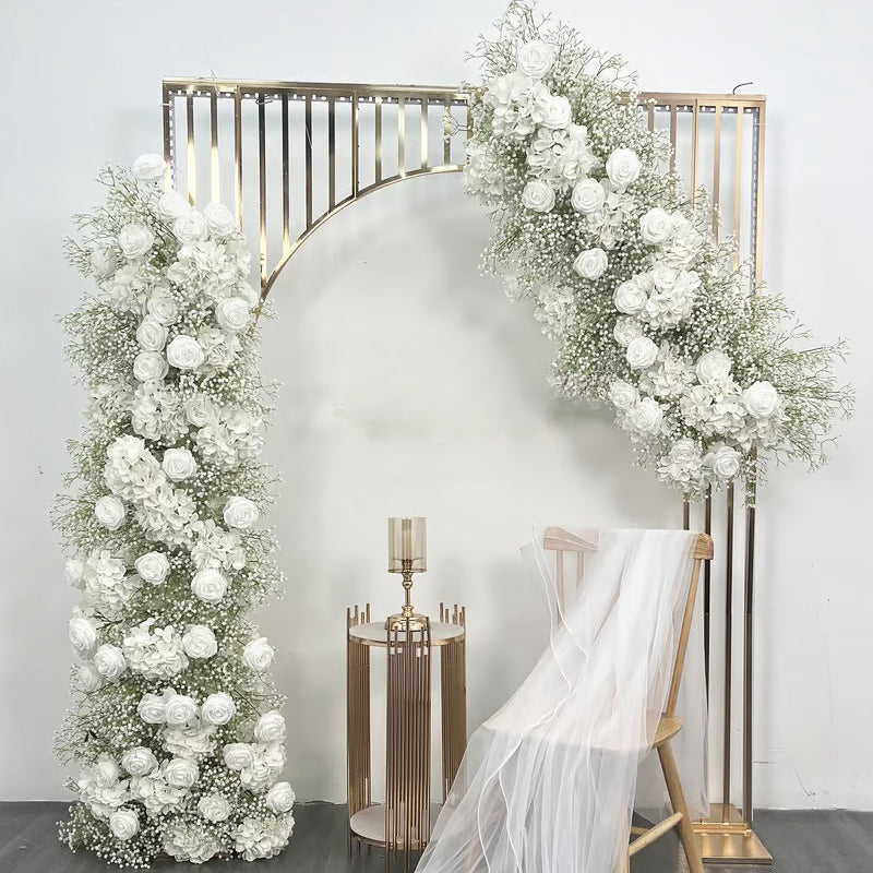 2PK White Artificial Baby's Breath And Roses Arch Party Decor