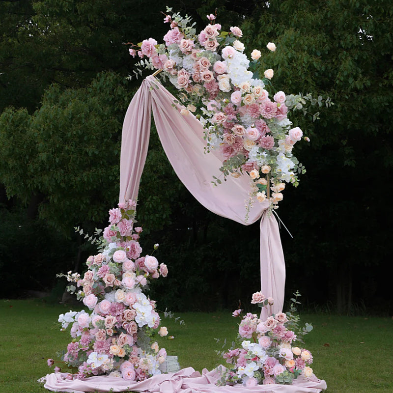 Set of 3 Pink Artificial Wedding Flower Arch Decor