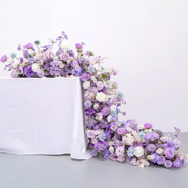 Purple Faux Floral Table Decor