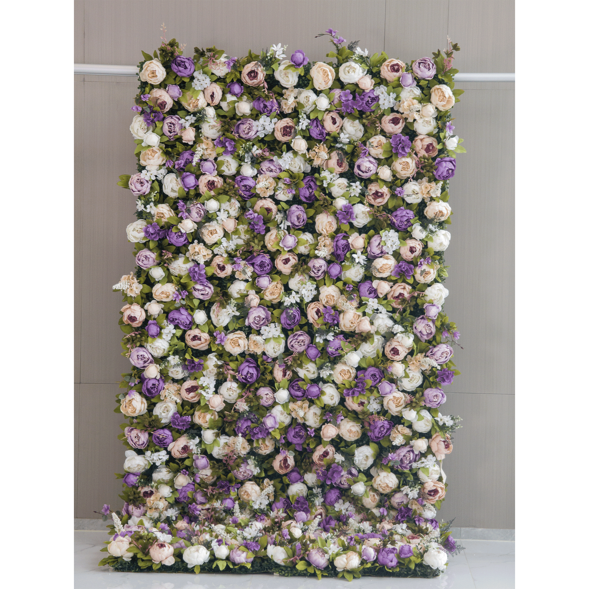 Roll Up Fabric Artificial Flower Wall Wedding Backdrop, Floral Party Decor, Event Photography-VF-307