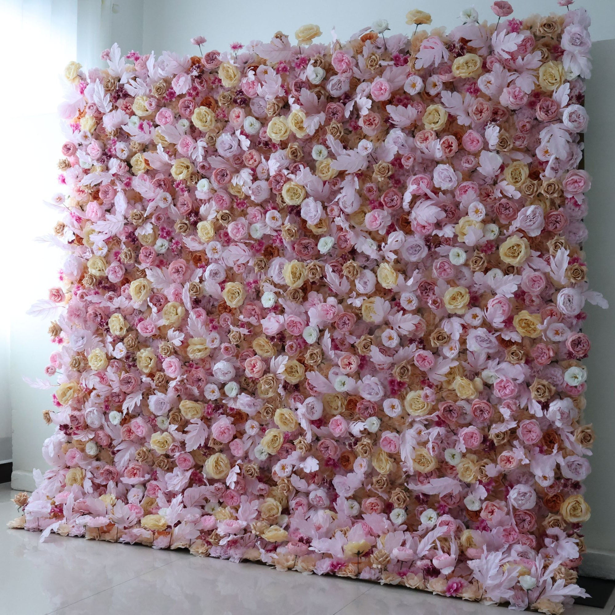 Artificial Flower Wall Wedding Backdrop, Floral Party Decor, Event Photography-VF-330