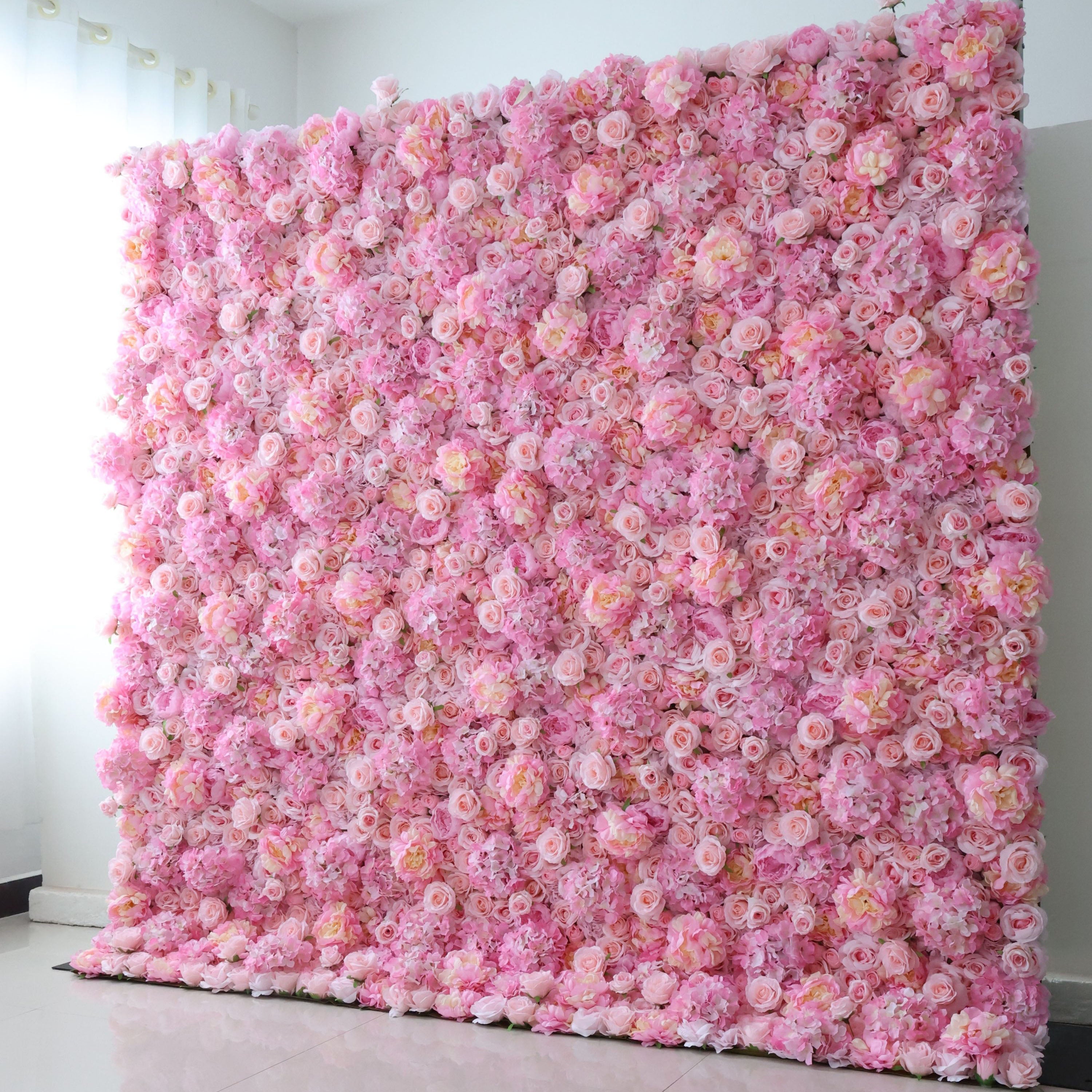 Artificial Flower Wall Wedding Backdrop, Floral Party Decor, Event Photography-VF-337
