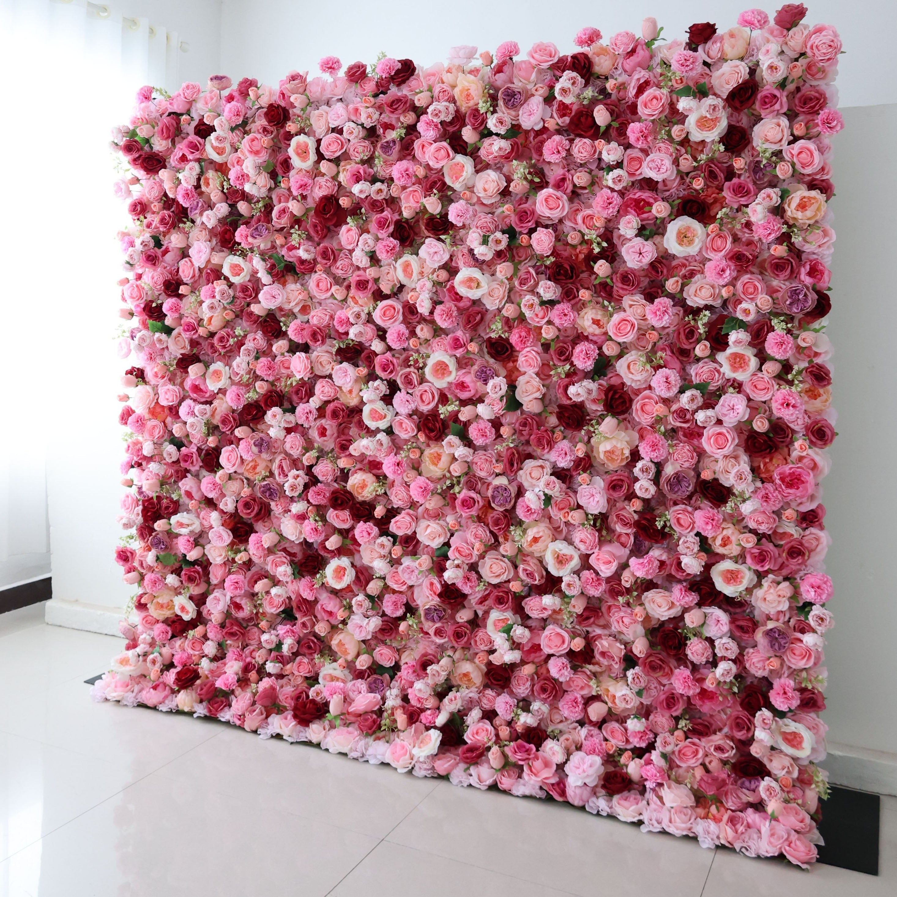 Artificial Flower Wall Wedding Backdrop, Floral Party Decor, Event Photography-VF-344