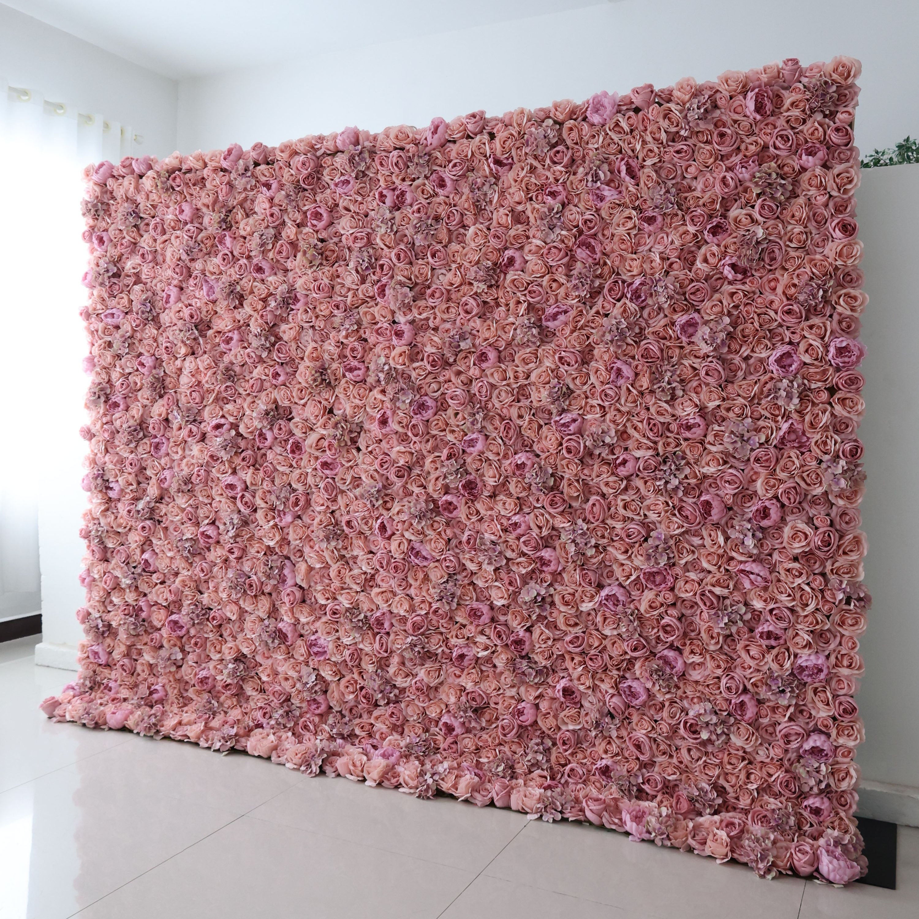 Artificial Flower Wall Wedding Backdrop, Floral Party Decor, Event Photography-VF-345