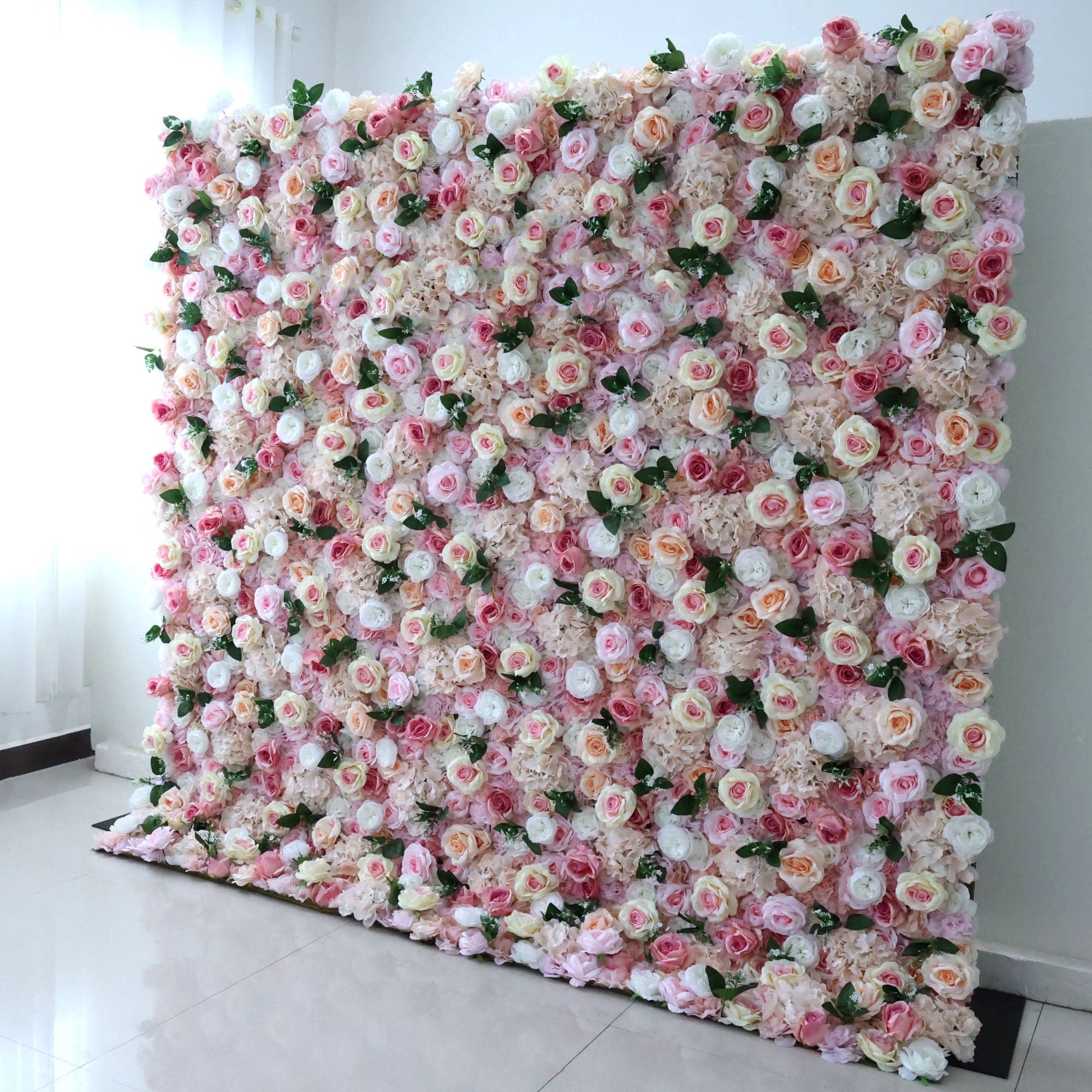 Artificial Flower Wall Wedding Backdrop, Floral Party Decor, Event Photography-VF-349