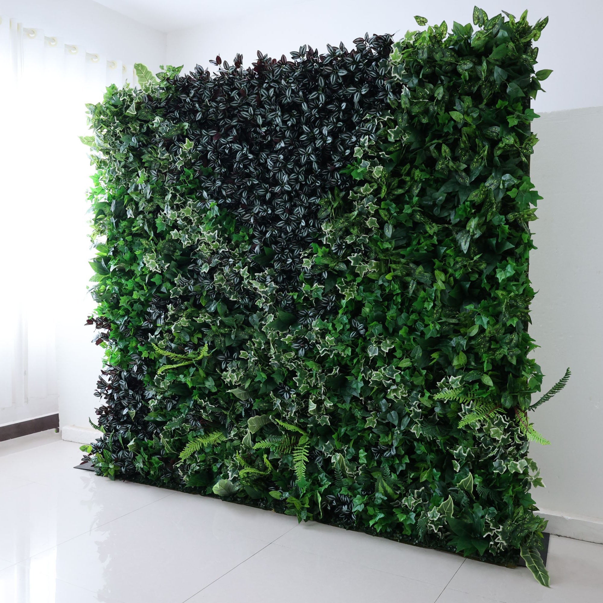 Artificial Green Leaves Flower Wall Wedding Backdrop, Floral Party Decor, Event Photography-VF-351