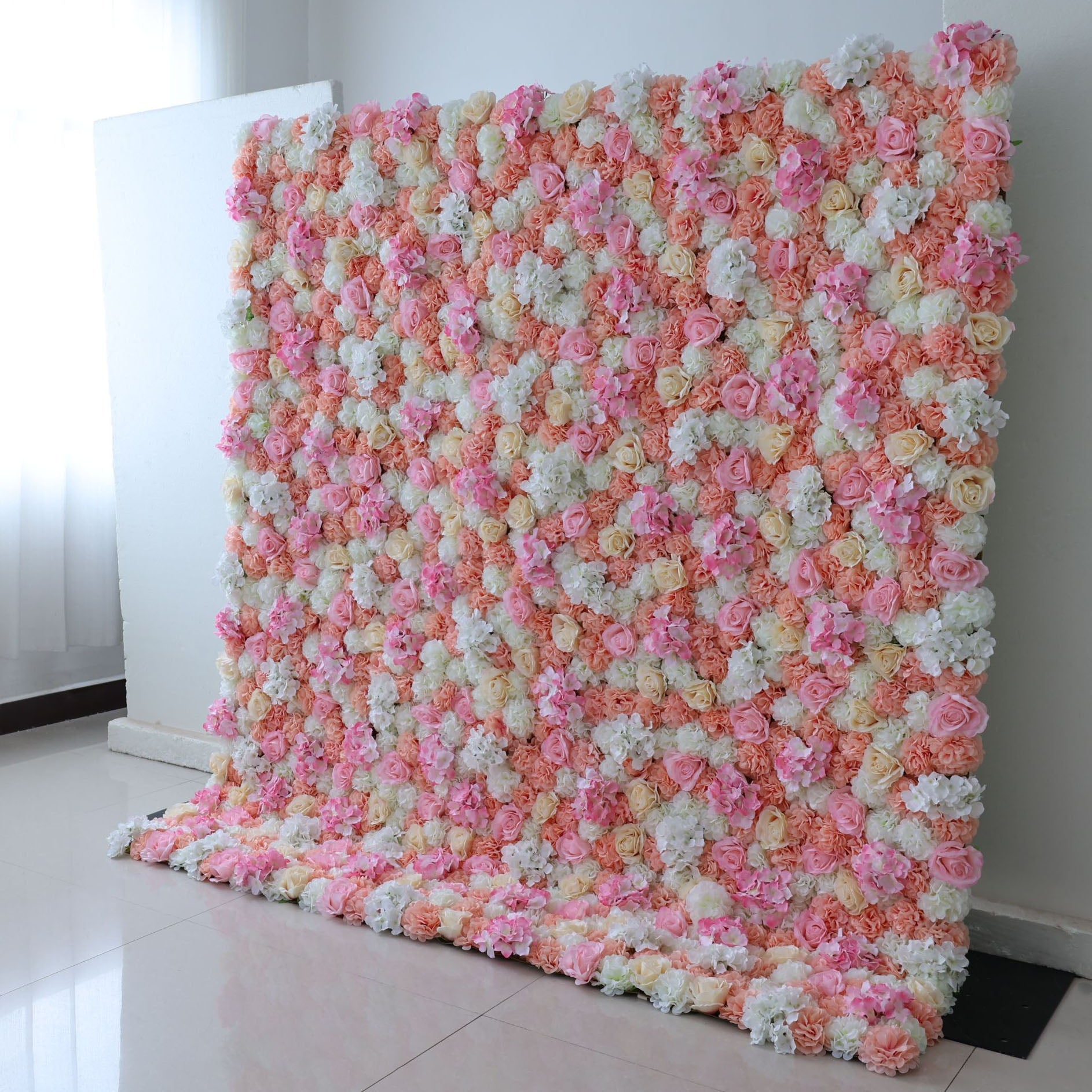 Artificial Flower Wall Wedding Backdrop, Floral Party Decor, Event Photography-VF-356