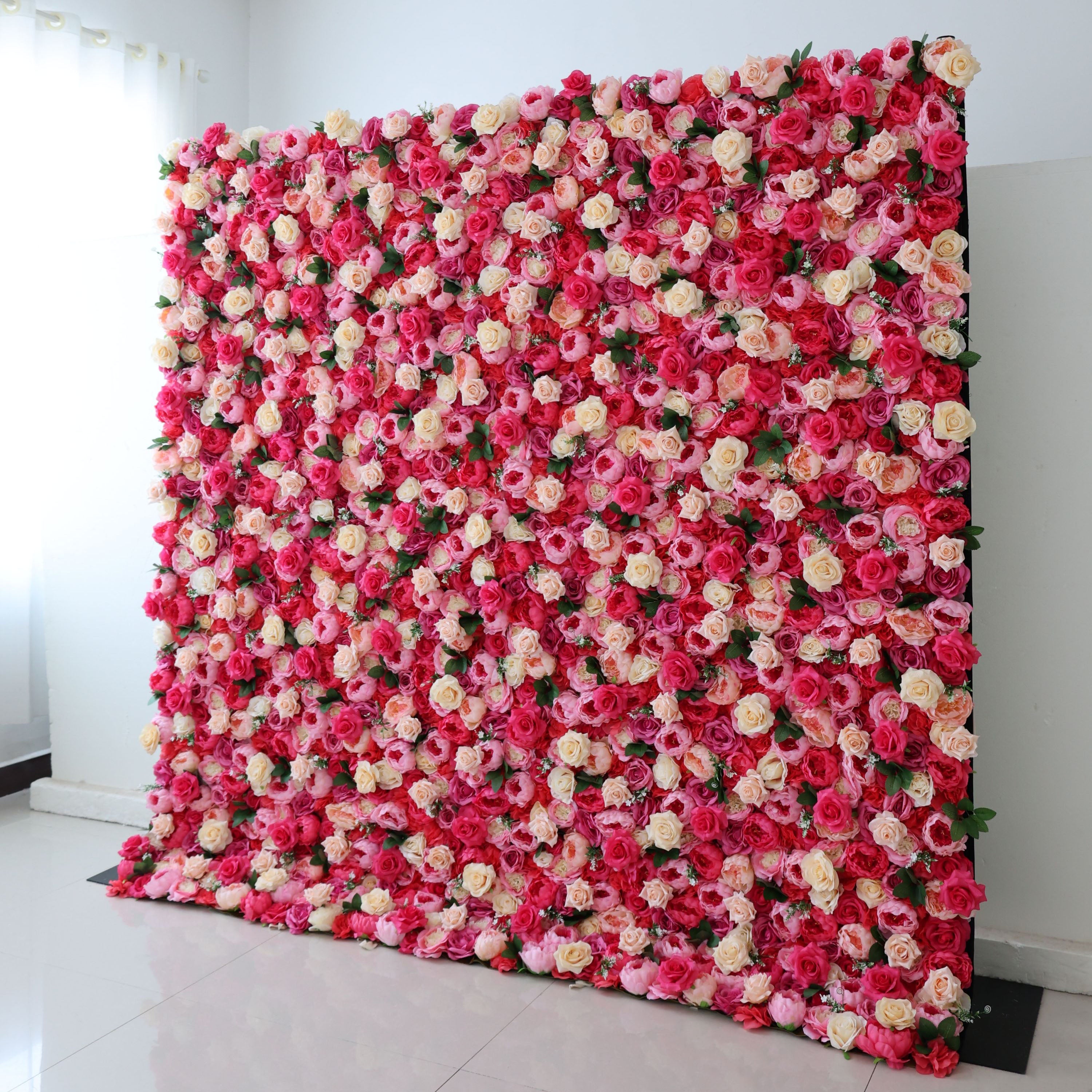 Artificial Flower Wall Wedding Backdrop, Floral Party Decor, Event Photography-VF-357