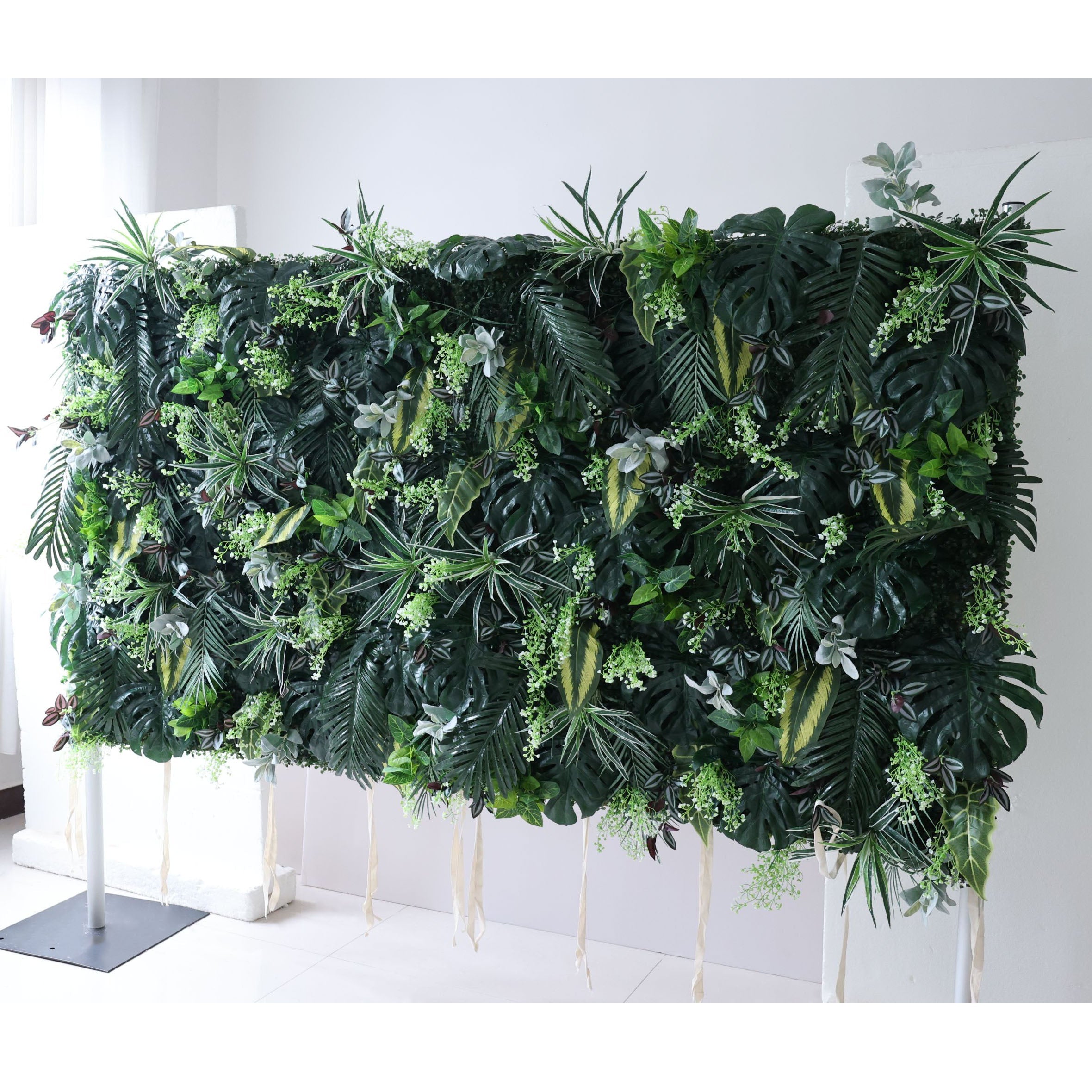 Artificial Green Leaves Flower Wall Wedding Backdrop, Floral Party Decor, Event Photography-VF-363