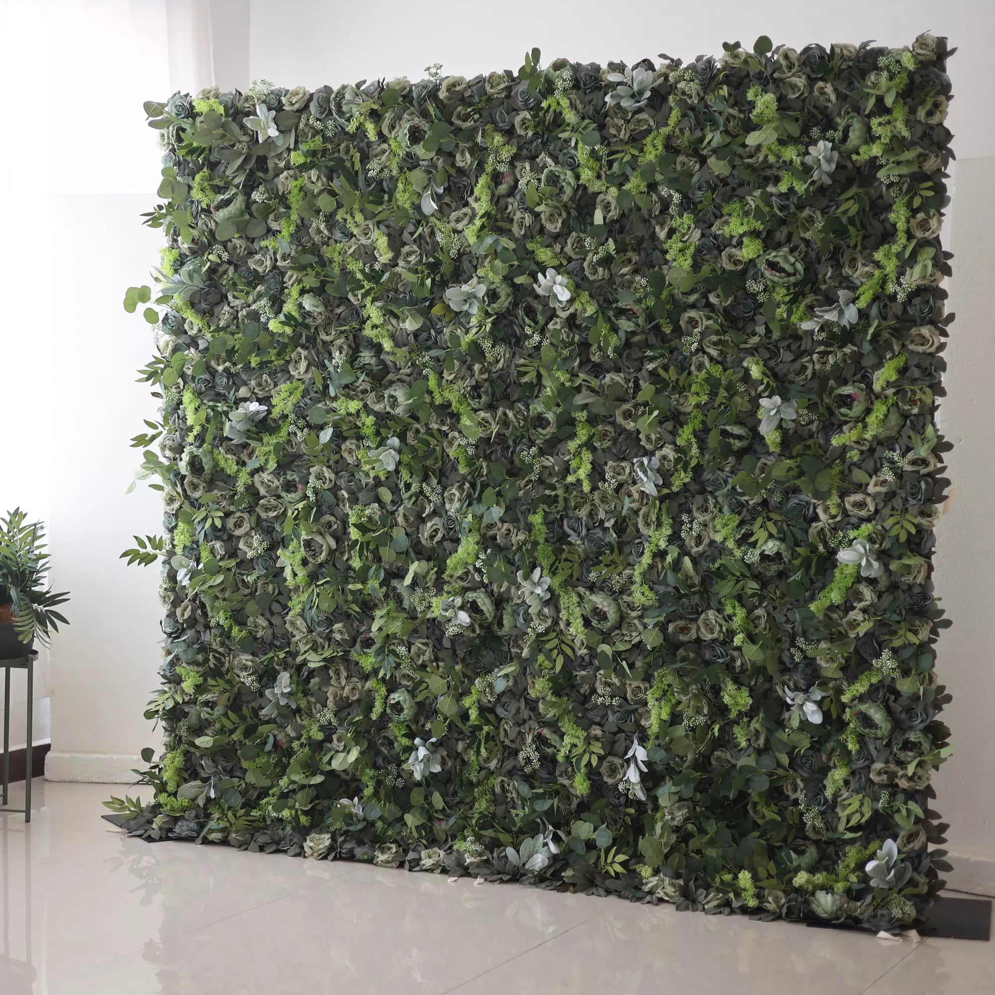 Enchanted Forest – A Dense Mélange of Varied Greenery with Subtle White Accents – An Ideal Green Wall VF-222-3