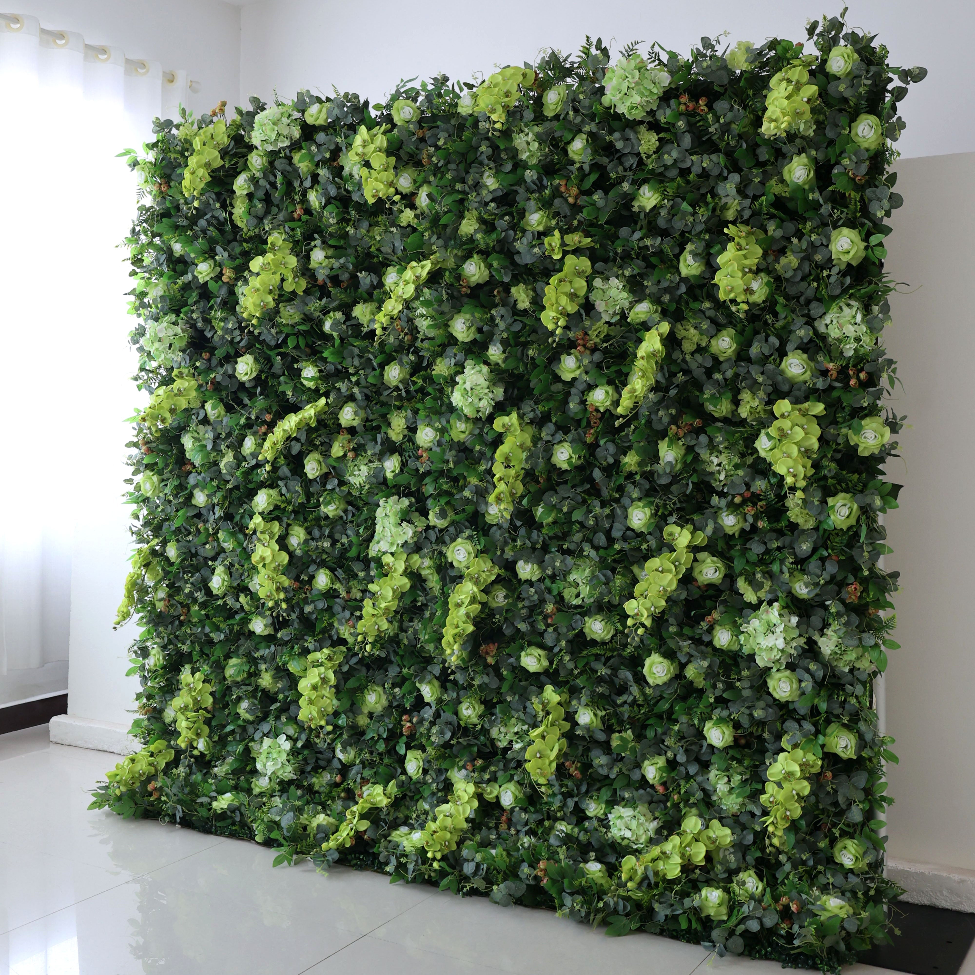Artificial Green Leaves Flower Wall Wedding Backdrop, Floral Party Decor, Event Photography-VF-368