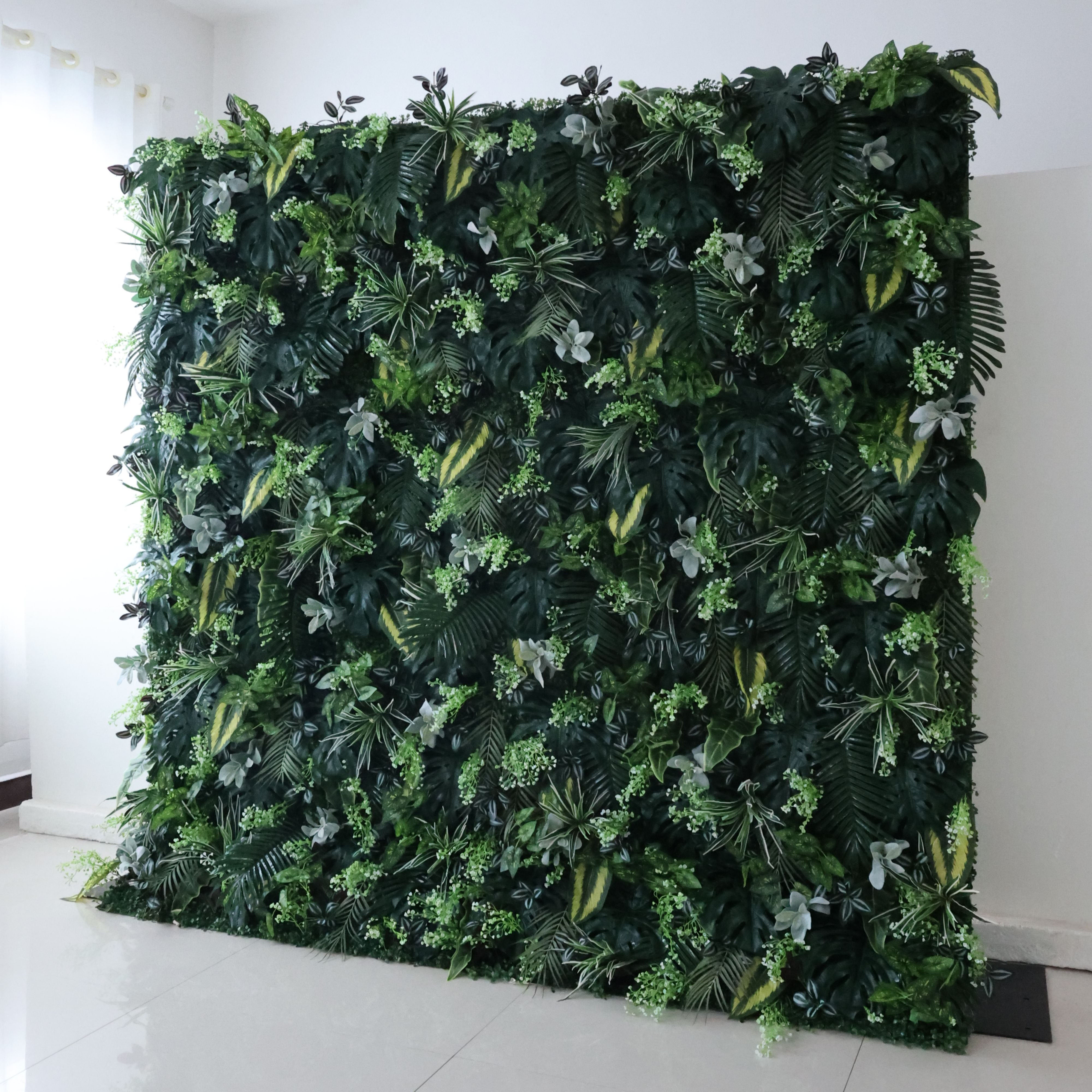 Artificial Green Oasis 3D Flower Wall Wedding Backdrop, Floral Party Decor, Event Photography-VF-363