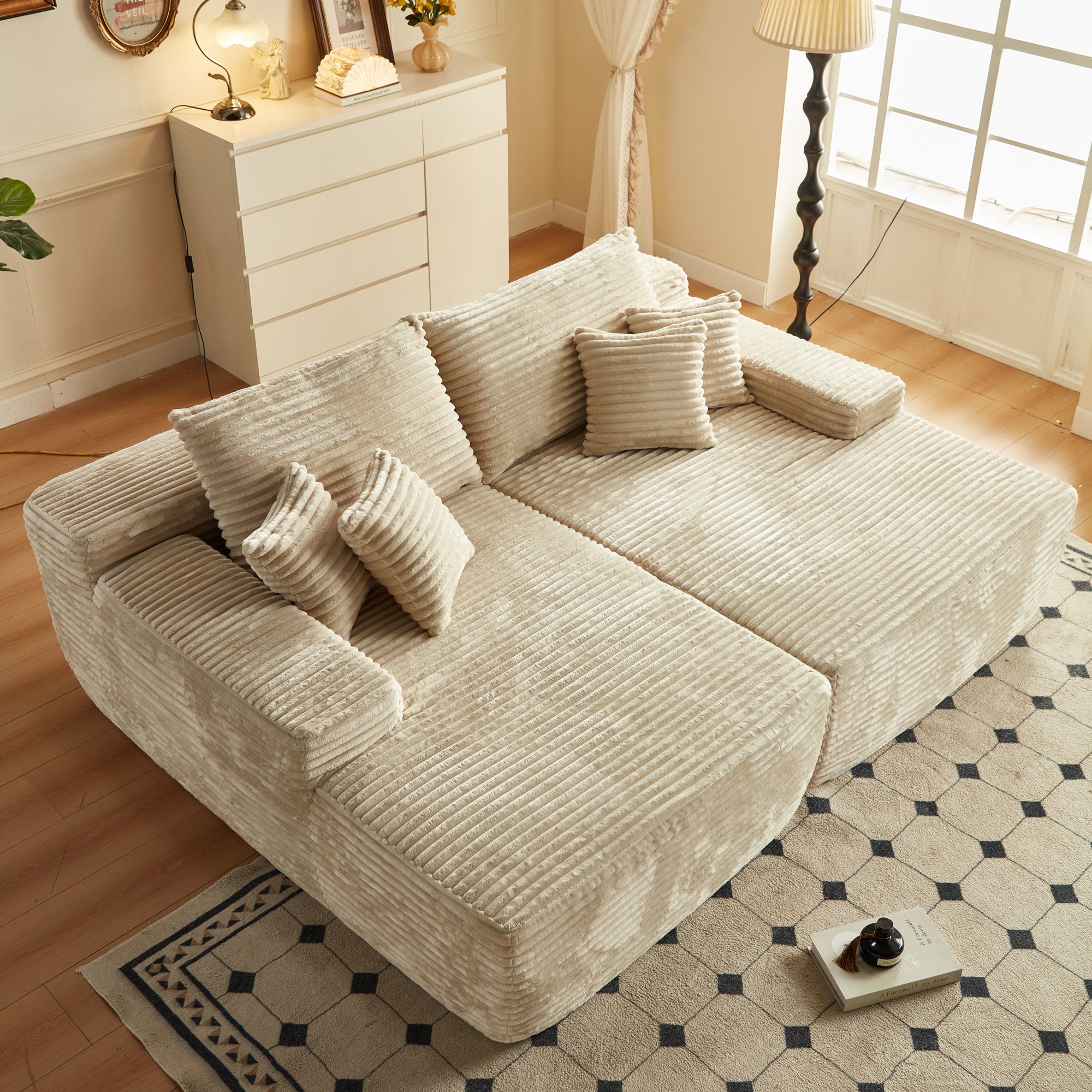 81" Boneless Sofa, Sleeper Couch, No Assembly Required
