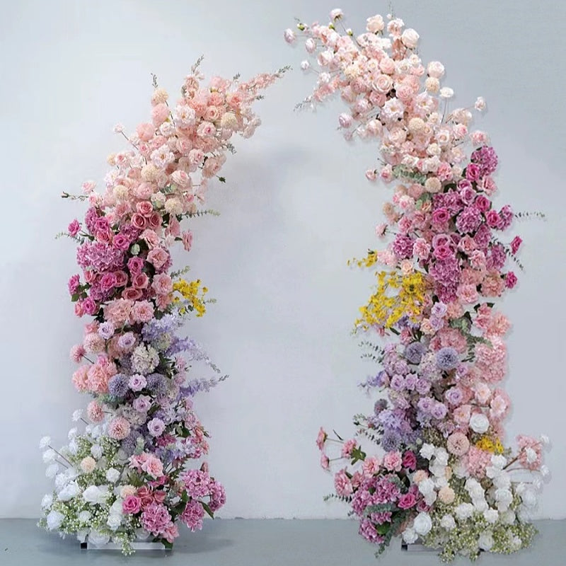Set of 2 Pink And Rose  Artificial Flower Wedding Arch Wedding Altar Decor
