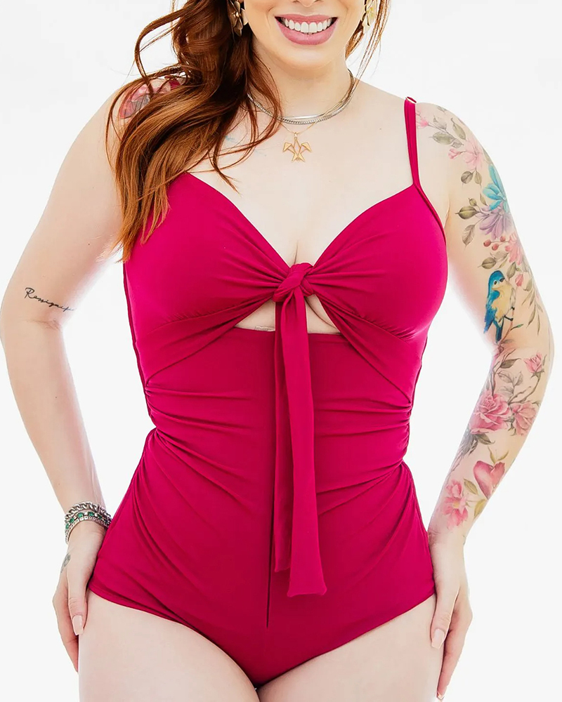 Buttoned Body Sculpting Triangle Bodysuit