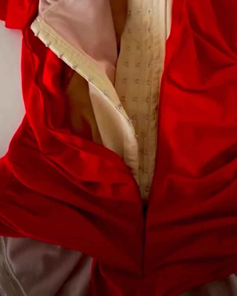 Body shaping ruffled triangular jumpsuit（Pre-Sale)