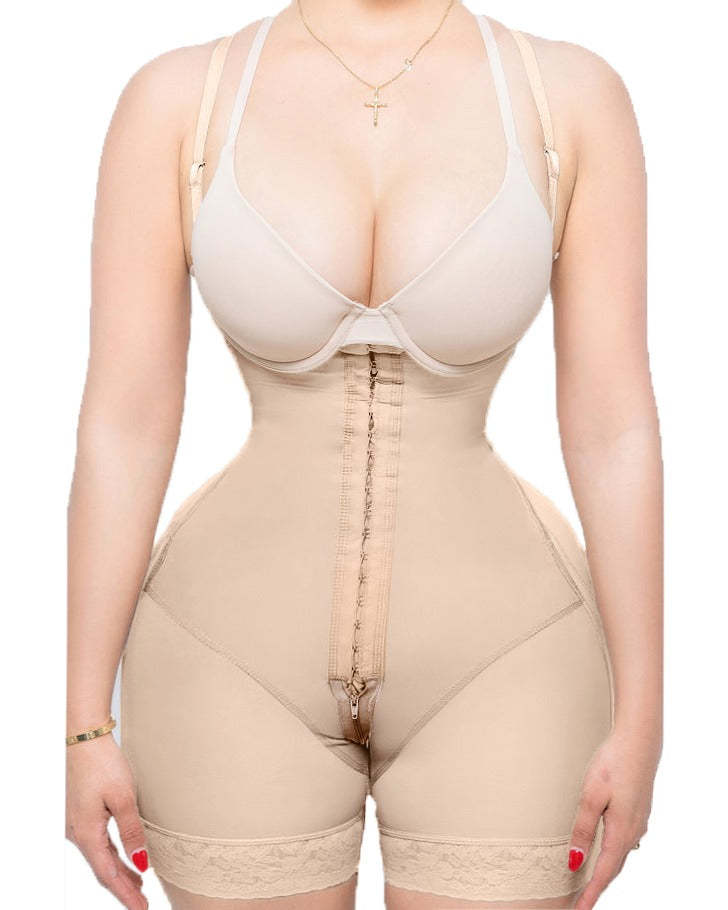 Women's Compression Garment With Thin Straps Hook Closure Waist Slimming Shapewear