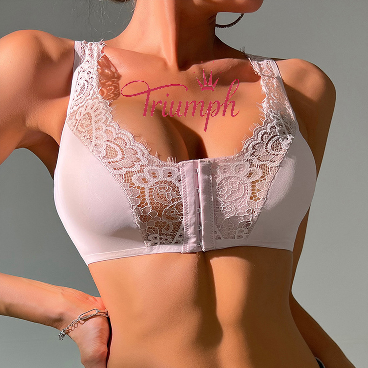 Triumph - 3 kusy. 💥Romantická krajková podprsenka na knoflíky vpředu