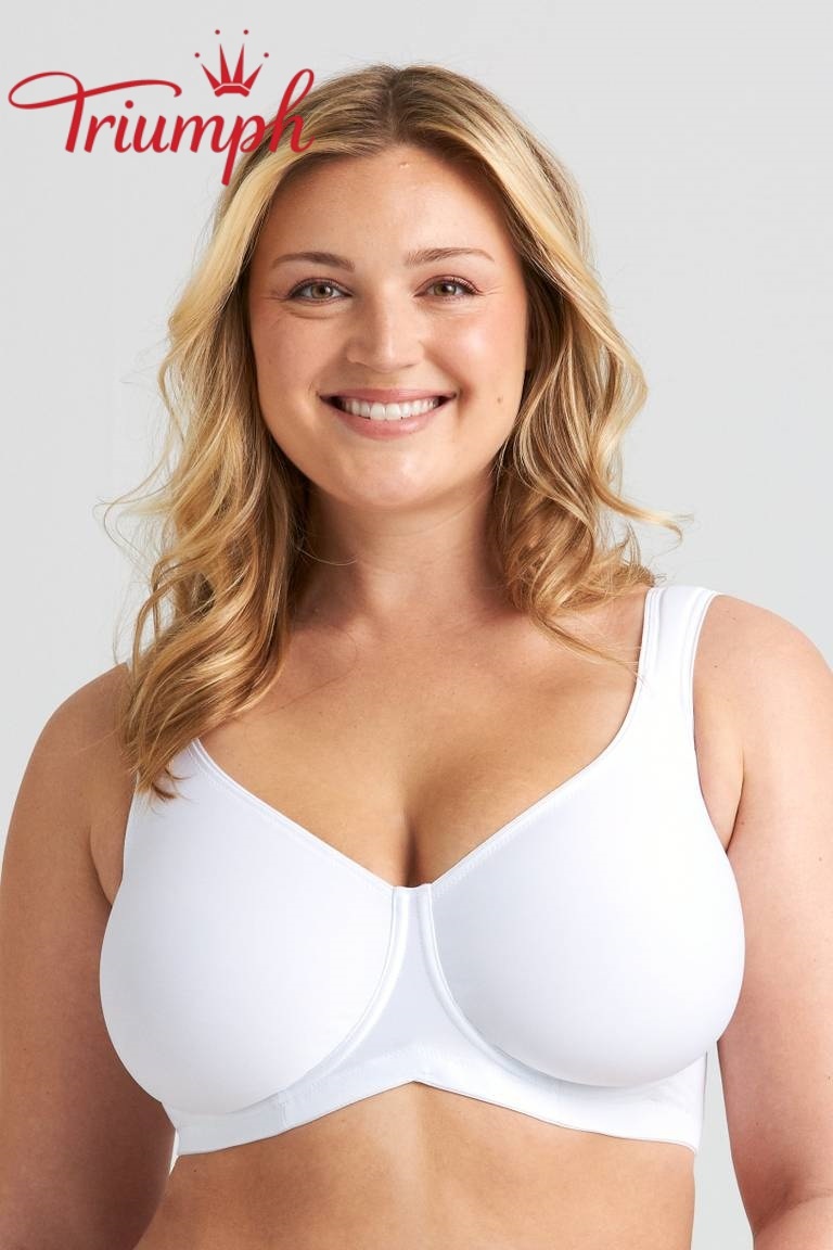 Triumph - 💘(balení 4 kusů) Pohodlné bavlněné podprsenky, vhodné pro ženy s větším poprsím.