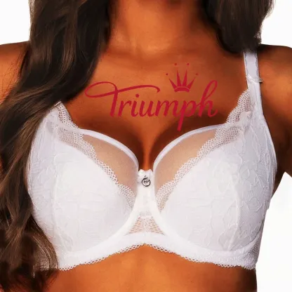 Triumph® 3 kusy 💖 sleva 50 % ✨ Novinka 2026 Polotuhá krajková vyšívaná podprsenka pro větší velikosti [65A-120H]