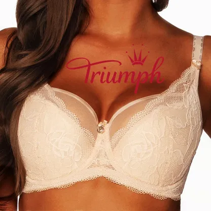 Triumph® 3 kusy 💖 sleva 50 % ✨ Novinka 2026 Polotuhá krajková vyšívaná podprsenka pro větší velikosti [65A-120H]