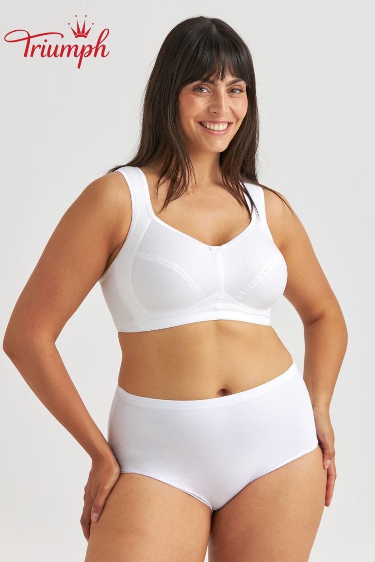 Triumph - Balení 3 kusů 🌼 Podprsenky z čisté bavlny pro velká poprsí