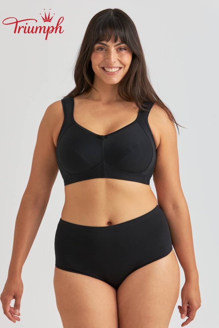 Triumph - Balení 3 kusů 🌼 Podprsenky z čisté bavlny pro velká poprsí